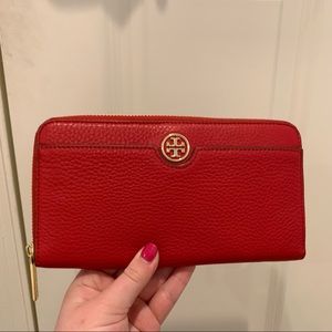 TORY BURCH Red ZIP Wallet